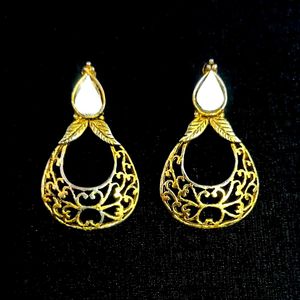 Designer Gold Tone Drop Earrings
