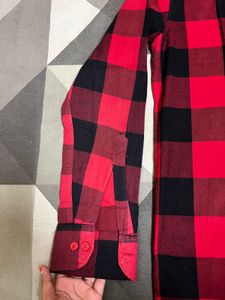 Men's Red &amp; Black Plaid Shirt