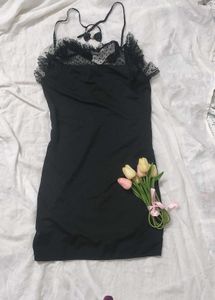 Black lace trim Cami dress🍫