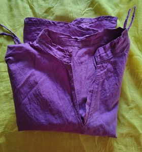Purple Cotton Blend Kurta