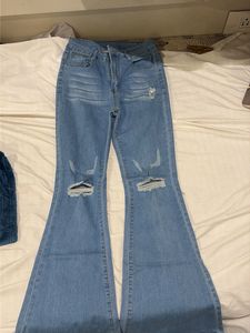 Stylish Ripped Bell Bottom Jeans
