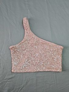 H&amp;M Sequin One-Shoulder Top
