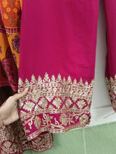 Embellished Kurta Set with Dupatta &amp; Palazzos