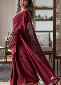 Suta Original Maroon Cotton Saree