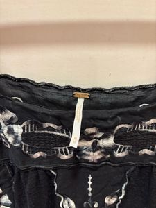 Black Embroidered Square Neck Top