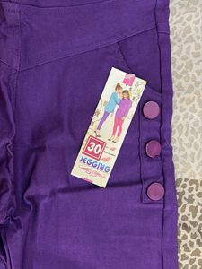 Stylish Purple Buttoned Skinny Pants