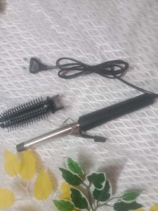 Curling Iron with Brush Attachment