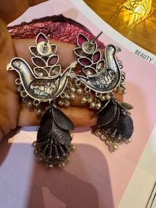 Designer Peacock Jhumka Earrings