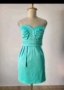 Stunning Strapless Teal Mini Dress