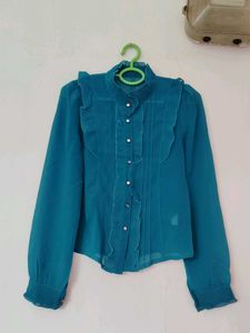 Emerald Green Ruffled shirt