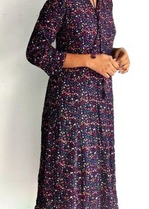 Blue Multicolor Floral Long Top XXL Size