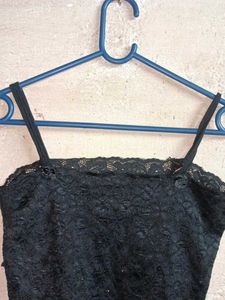 Black Lace Camisole Top Sheer