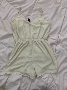 Forever-21 Women's Cream Romper Jumpsuit Size M