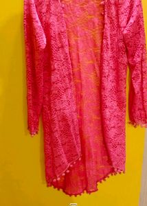 Pink Lace Shrug