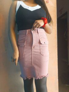 🌸😍Dusty Rose Denim Mini Skirt😍🌸