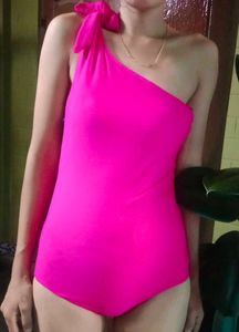 Hot Pink One-Shoulder Swimsuit
