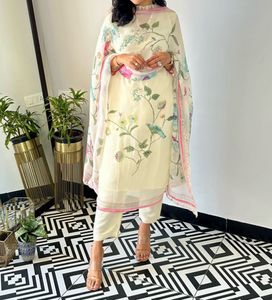 Elegant Floral Kurta Set (Organza)