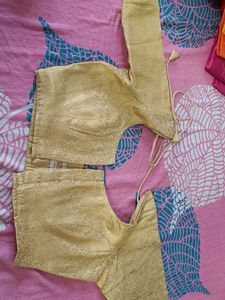 Elegant Gold Brocade Blouse