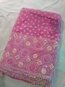 Beautiful Pink Embroidered Saree
