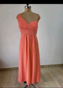 Elegant One-Shoulder Coral Gown