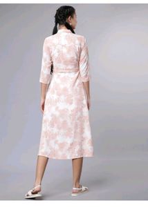 Floral Print Midi Shirt Dress