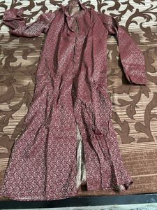 Maroon  Kurta with lower and