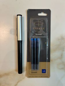 Sleek Silver &amp; Black Ballpoint Pen