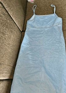 Light Wash Denim Midi Dress