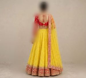 Stunning Yellow &amp; Red Lehenga Choli
