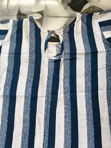 Blue &amp; White Striped Kurta