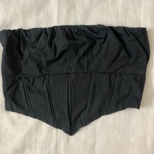 Black Corset Style Strapless Top