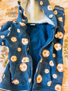 Cute Soccer Print Hoodie Jacket