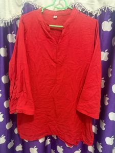 Bright red farshi kurta salwar