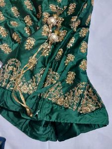 Elegant Emerald Green Embroidered lehenga