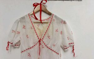 floral coquette vintage lace trim dress