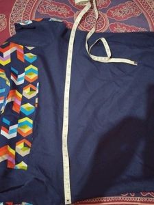 Stylish Blue Kurti with Geometric Detail