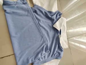 Blue Ribbed Knit Vest Top
