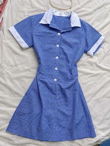 🧊Elodie Royal Blue Gingham Shirt Dress