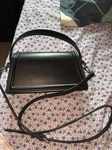 Chic Black Faux Leather Crossbody Bag