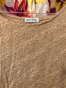 Beige Knit Top
