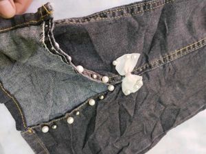 Cute Flare Jeans with Bow Detail