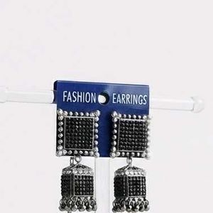 Elegant Black Jhumka Earrings