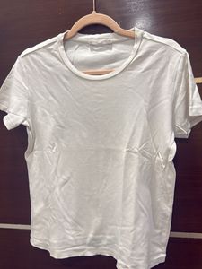 Mango Classic White Crew Neck T-Shirt