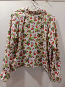 Cute Fruit Print Button-Up Shirt