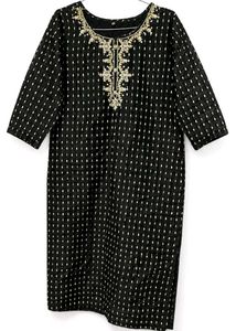 Brand New Elegant Black Kurta with Gold Print