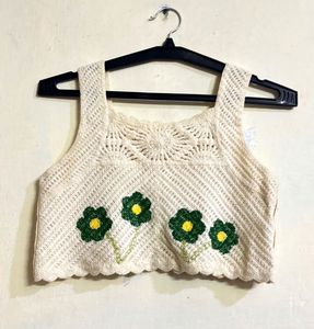 Crocheted Floral Tank Top