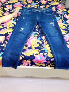 Dark Blue Rough Denim Jean