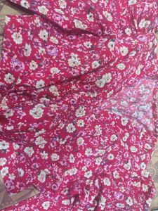 Chic Red Floral Cut-Out Maxi Dress