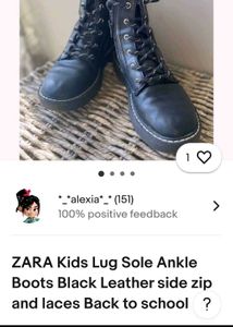 ZARA Kids Black Lug Sole Boots