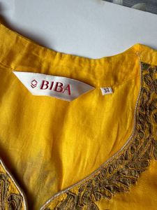 Biba Embroidered Kurta with Leggings &amp; Dupatta